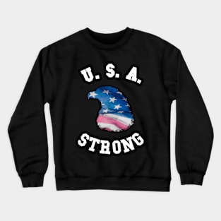 🦅 USA Strong, Eagle Head Flag, America Patriotic Crewneck Sweatshirt